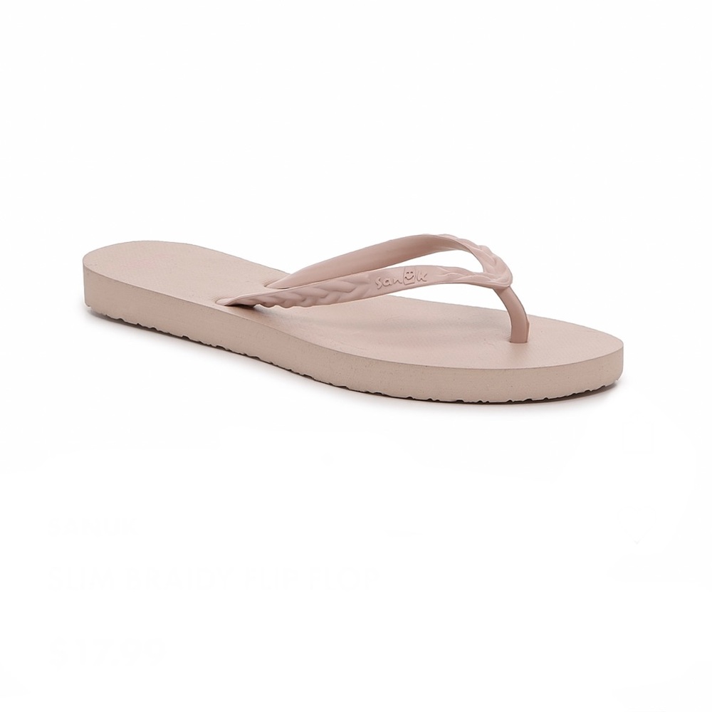 NEW Sanuk Braided Flip Flops- 9M (Dusty Rose)